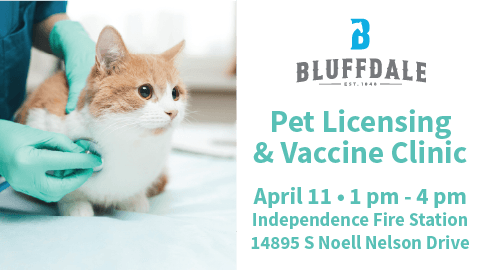 Pet Vaccination Clinic April 11, 2022 from 1-4 pm at Fire Station in Independence Community