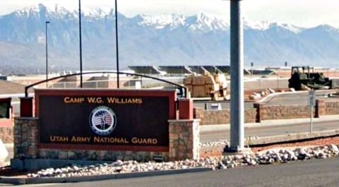 Sign in front of Camp Williams Entrance