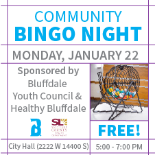 Bingo Sponsored by Youth Council and Healthy Bluffdale