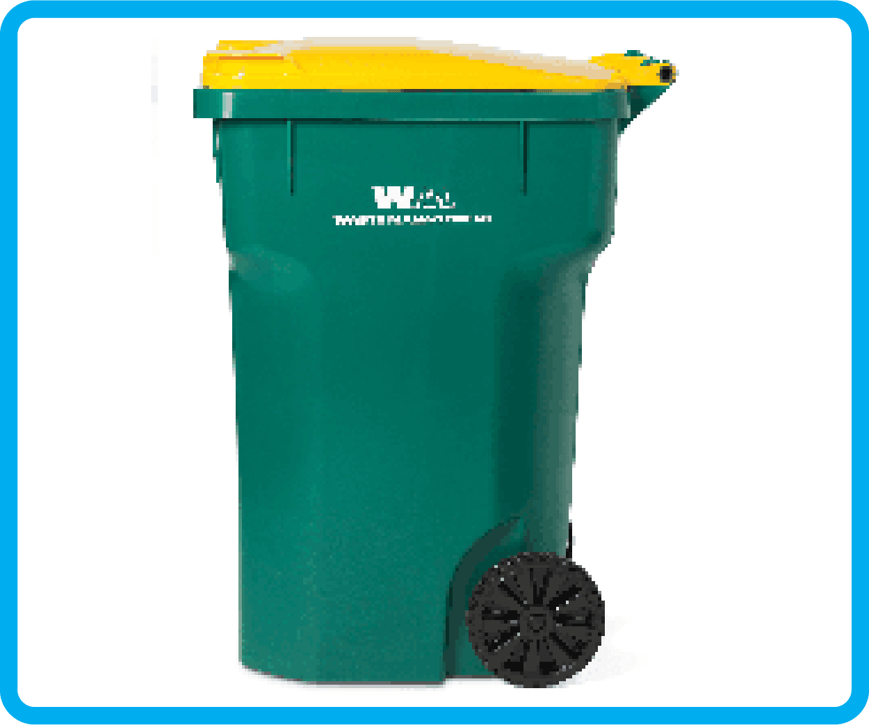 Green Trash Can with Yellow Lid
