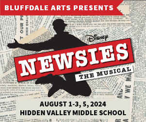 Newspaper background with silhouette of boy jumping