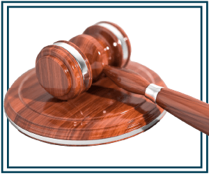 Wooden gavel and sounding block