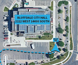 Map showing location of the ballot drop off box