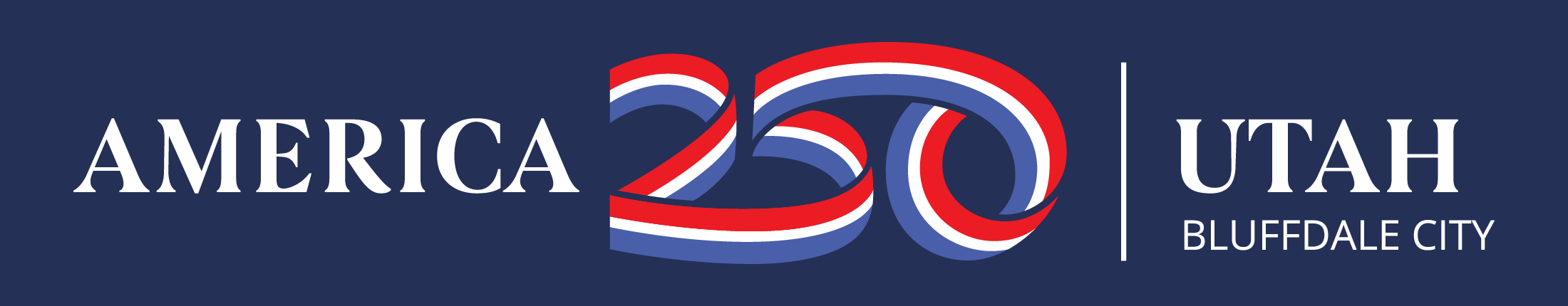 Red, white, blue ribbon making numbers 250