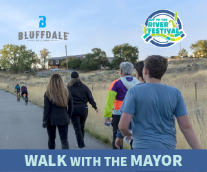Group of people walking along the Jordan River Trail